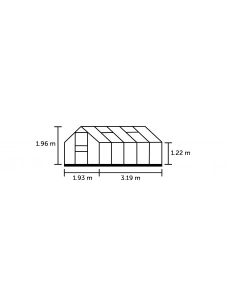 HALLS - Serre de jardin Popular 6.2 m² en verre 3 mm