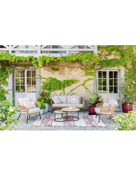 PROLOISIRS - Salon bas PHENIX - Aluminium / beige naturel