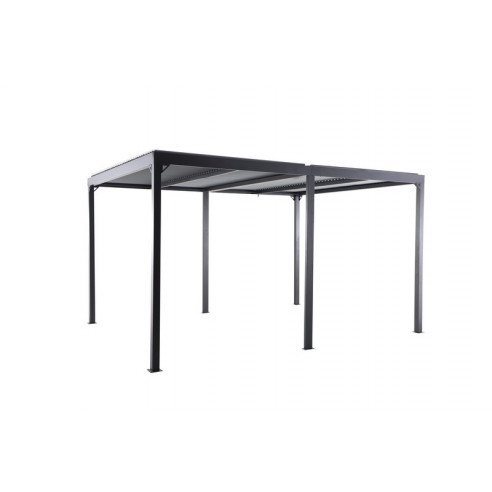 CREADOR - Tonnelle bioclimatique KIRO L - 4 X 3 mètres - Anthracite / Gris clair