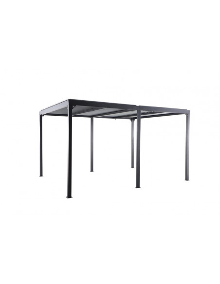CREADOR - Tonnelle bioclimatique KIRO L - 4 X 3 mètres - Anthracite / Gris clair