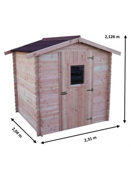 HABRITA - Abri de jardin Dalia 2 pentes bois Douglas - 3.24 m²