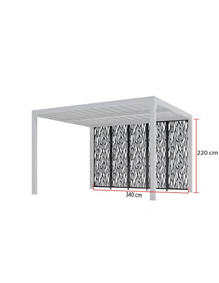 HABRITA - Panneaux moucharabieh pour pergola PER 3630 BI et PER 3660 BI - 5 pièces