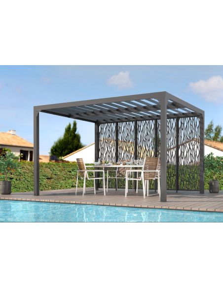 HABRITA - Panneaux moucharabieh pour pergola PER 3630 BI et PER 3660 BI - 5 pièces