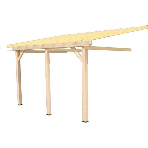 HABRITA - Carport adossé mono-pente sans couverture - 22.85 m²