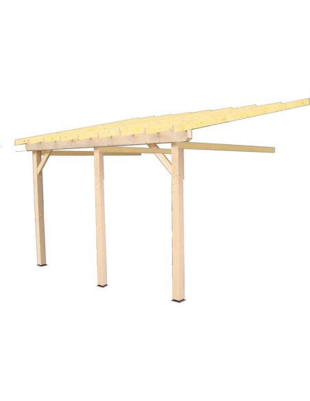 HABRITA - Carport adossé mono-pente sans couverture - 22.85 m²