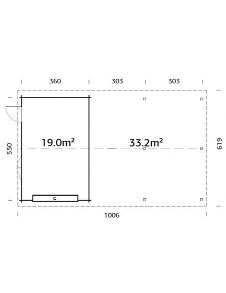 PALMAKO - Garage Roger 19 + 33.2 m² - Porte sectionnelle - 44 mm