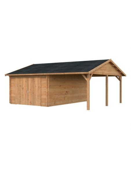 PALMAKO - Garage Roger 19 m² + 16.2 - Porte bois - 44 mm