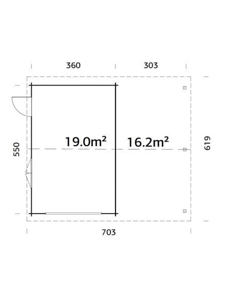 PALMAKO - Garage Roger 19 m² + 16.2 - 44 mm