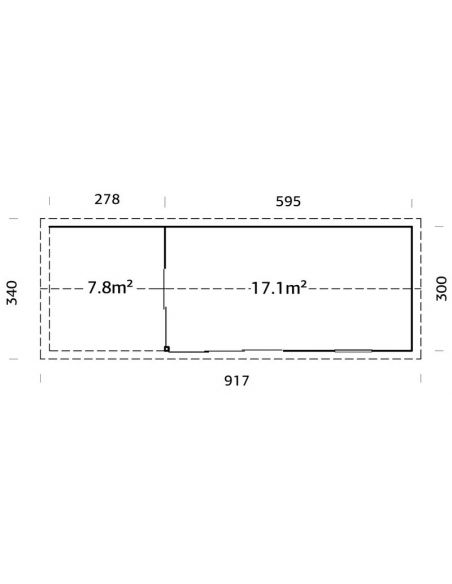 PALMAKO - Abri de jardin Amanda 17.1 + 7.8 m²