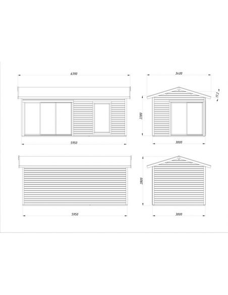 PALMAKO - Abri de jardin Amanda 17.1 m²