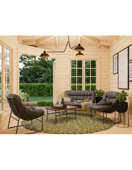 PALMAKO - Tonnelle de jardin Mélanie Low 7 m² avec plancher - 28 mm