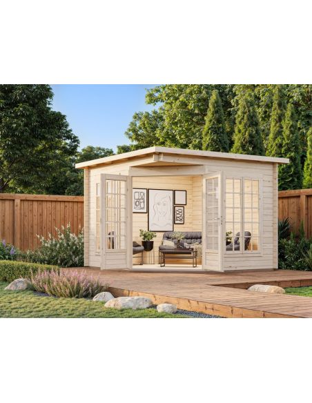 PALMAKO - Tonnelle de jardin Mélanie Low 7 m² avec plancher - 28 mm