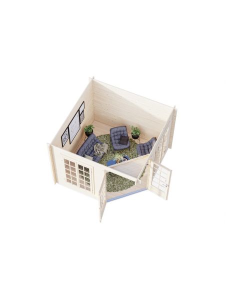 PALMAKO - Tonnelle de jardin Mélanie Low 7 m² avec plancher - 28 mm