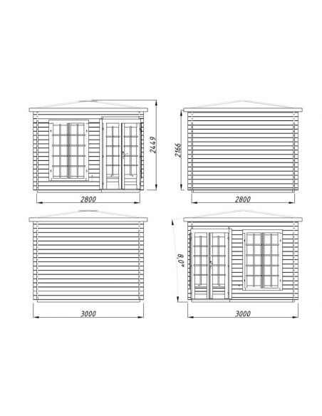PALMAKO - Tonnelle de jardin Mélanie Low 7 m² avec plancher - 28 mm