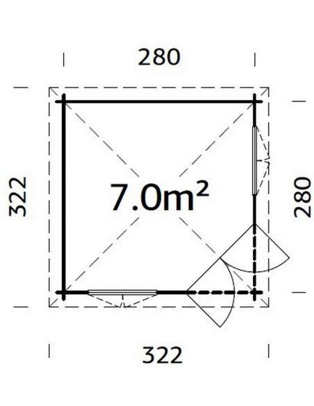 PALMAKO - Tonnelle de jardin Mélanie Low 7 m² avec plancher - 28 mm