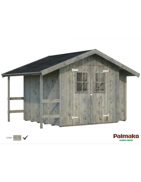 Abri de jardin Marcus 6.5 m² + appentis en bois massif 16 mm