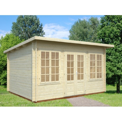 Abri de jardin Lisa 12 m² en bois massif 34 mm