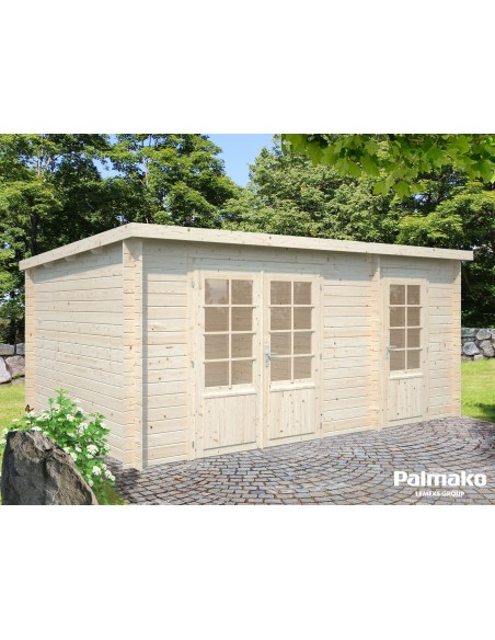 Abri de jardin Ella 13.5 m² en bois massif 28 mm