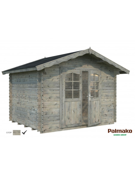 Achat Abri de jardin Vivian 7.2 m² en bois massif 28 mm - Gris vintage- Palmako