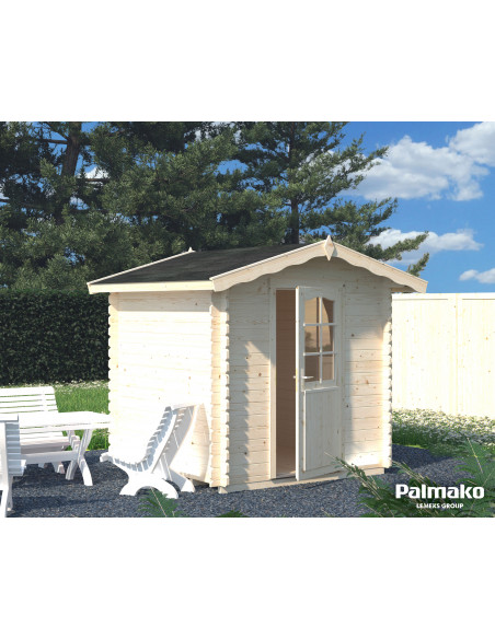 Achat Abri de jardin Vivian 4 m² en bois massif 28 mm - Naturel - Palmako