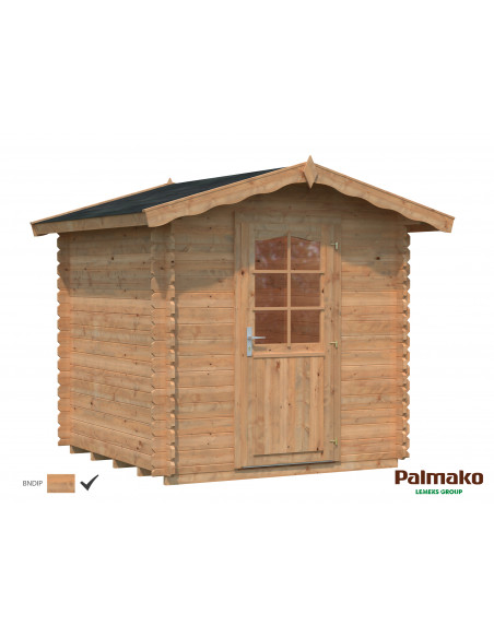 Achat Abri de jardin Vivian 4 m² en bois massif 28 mm - Marron - Palmako