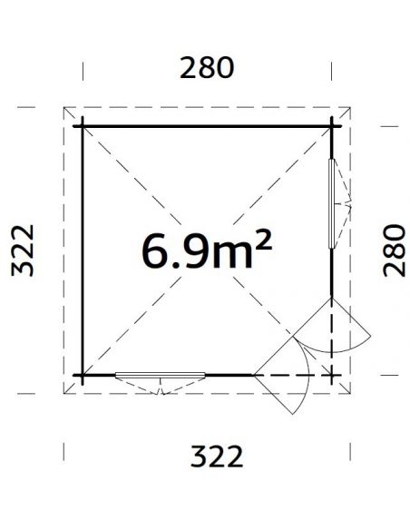 Tonnelle de jardin Mélanie 6.9 m² avec plancher en bois massif 44 mm