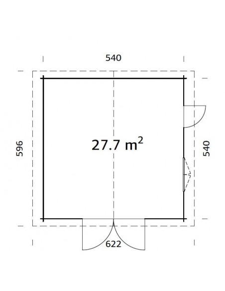 Garage Roger 29.2 m² au choix en bois massif  44 mm