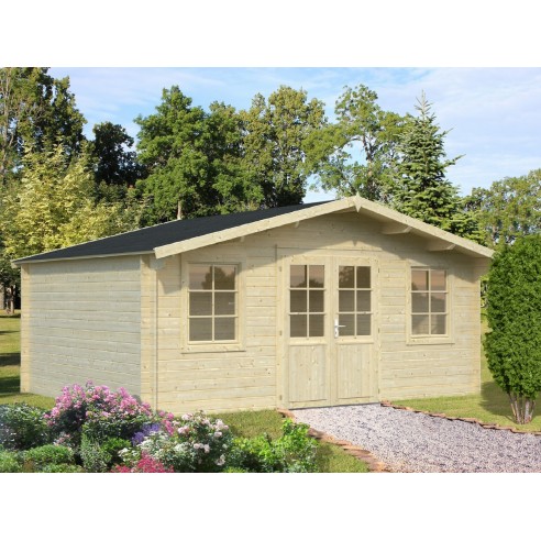 Abri de jardin Klara 17.4 m² en bois massif 28 mm