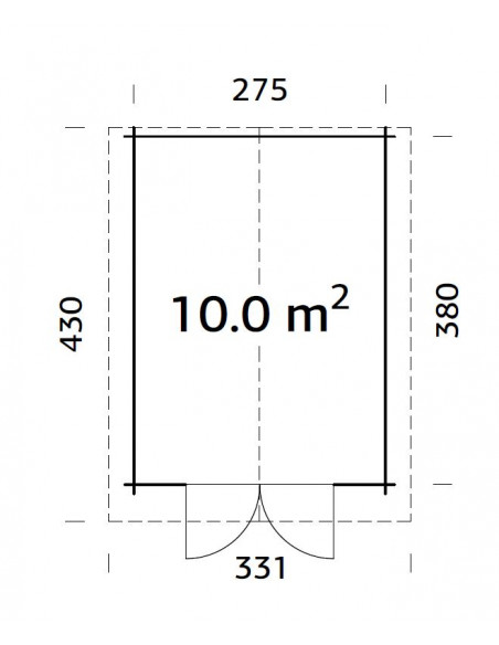 Achat Abri de jardin Lotta 10.6 m² en bois massif 34 mm - Palmako