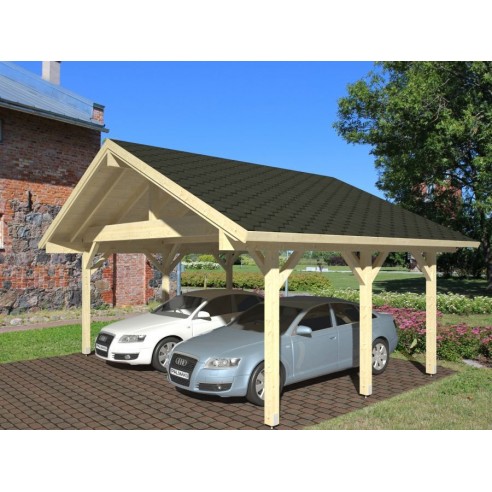 Carport Robert 32.4 m² avec poteaux 12x12 lamellé-collé
