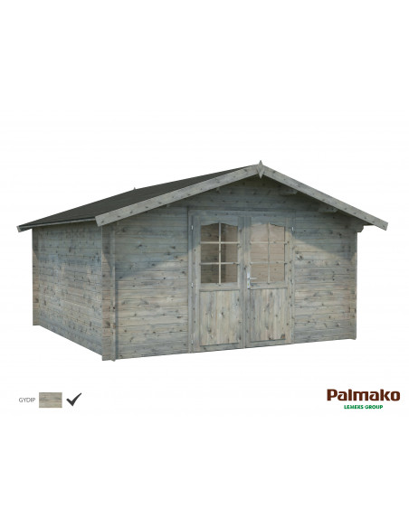 Achat Abri de jardin Lotta 14.45 m² en bois massif 34 mm - Gris vintage - Palmako