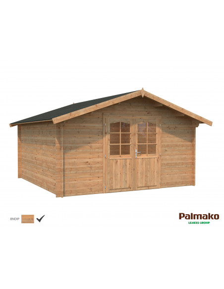 Achat Abri de jardin Lotta 14.45 m² en bois massif 34 mm - Marron - Palmako