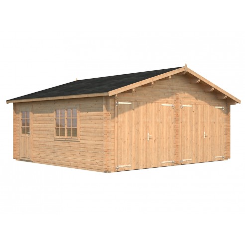 Double garage Roger 30 m² au choix en bois massif  44 mm