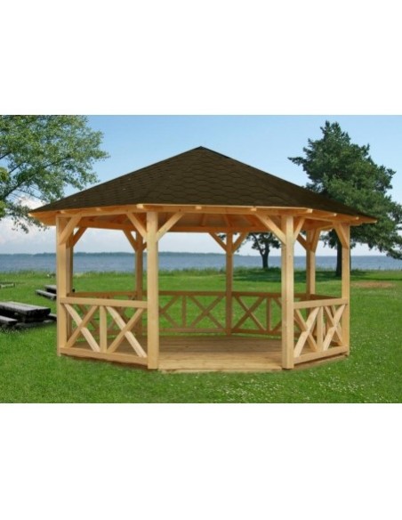 Tonnelle de jardin Betty 18 m² en bois massif lamellé-collé