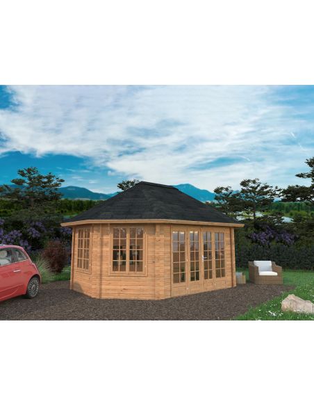 PALMAKO - Tonnelle de jardin Hanna 20.3 m² avec plancher - 44 mm