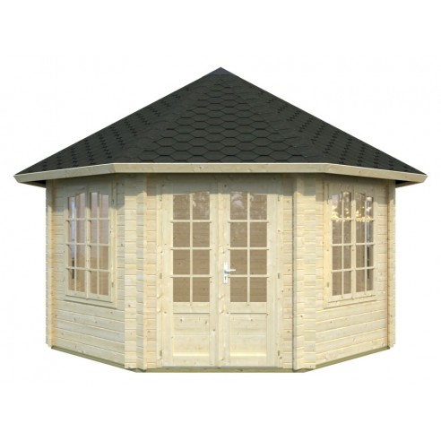 Tonnelle de jardin Hanna 14.1 m² avec plancher en bois massif 44 mm