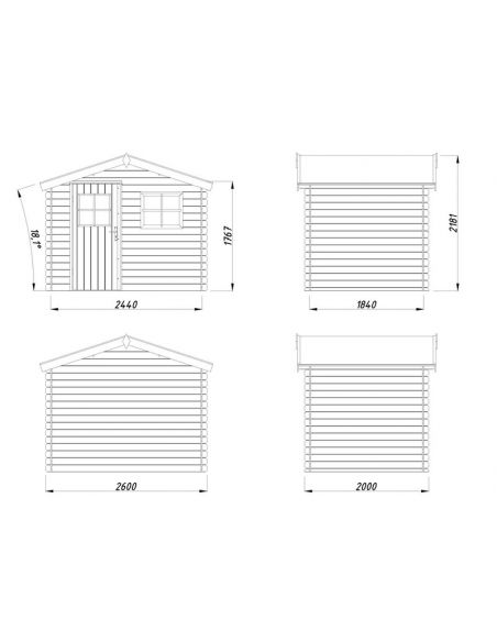 WHITE WOOD - Abri de jardin Rimini I 4.3 m² - 19 mm