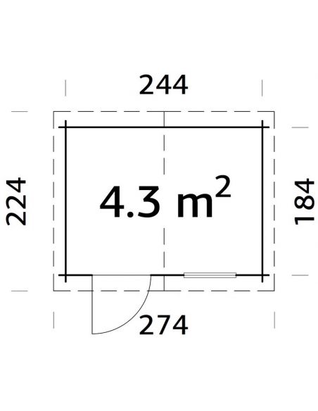 WHITE WOOD - Abri de jardin Rimini I 4.3 m² - 19 mm