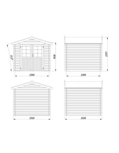 WHITE WOOD - Abri de jardin Valence 5 m² - 28 mm