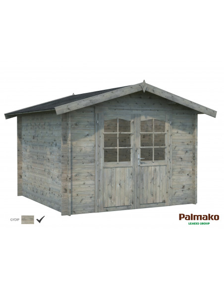 Achat Abri de jardin Lotta 7.6 m² en bois massif 28 mm - Gris vintage - Palmako