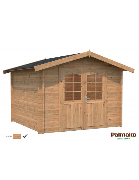 Achat Abri de jardin Lotta 7.6 m² en bois massif 28 mm - Marron - Palmako