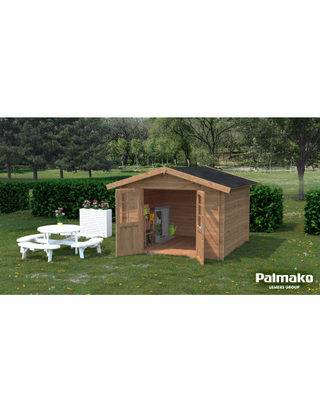 Achat Abri de jardin Lotta 7.6 m² en bois massif 28 mm - Marron - Palmako
