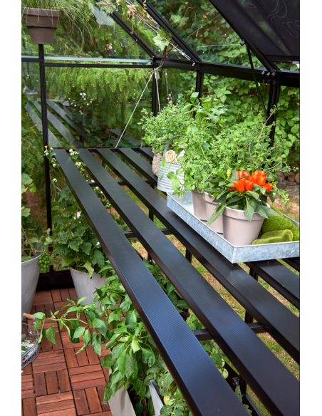 HALLS - Table de travail en aluminium pour serre Halls - Noir 