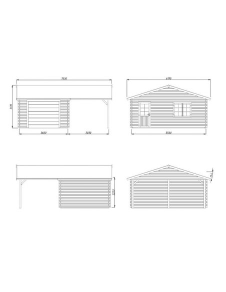 PALMAKO - Garage Roger 19 m² + 16.2 - Porte sectionnelle - 44 mm