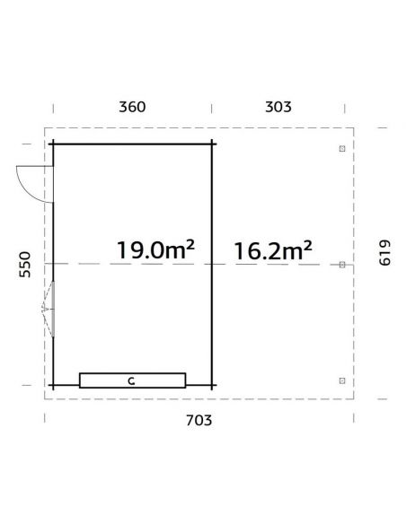 PALMAKO - Garage Roger 19 m² + 16.2 - Porte sectionnelle - 44 mm