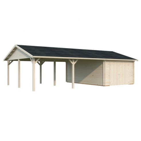 PALMAKO - Garage Roger 19 + 33.2 m² - Porte bois - 44 mm