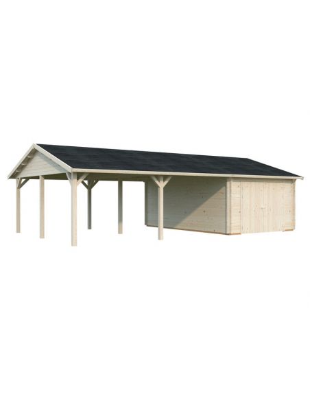 PALMAKO - Garage Roger 19 + 33.2 m² - Porte bois - 44 mm