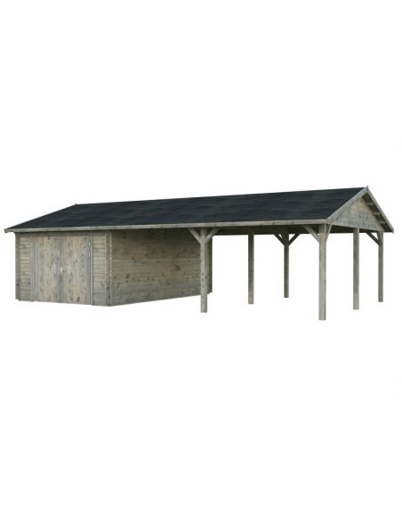PALMAKO - Garage Roger 19 + 33.2 m² - Porte bois - 44 mm