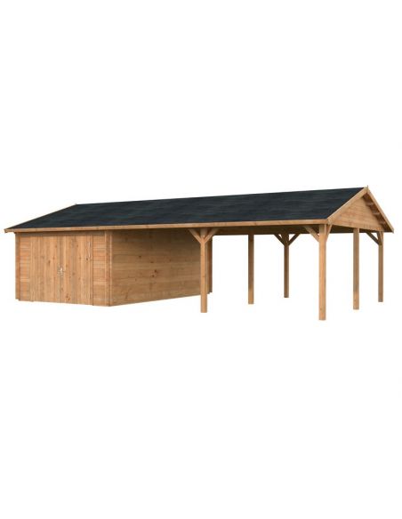 PALMAKO - Garage Roger 19 + 33.2 m² - Porte bois - 44 mm