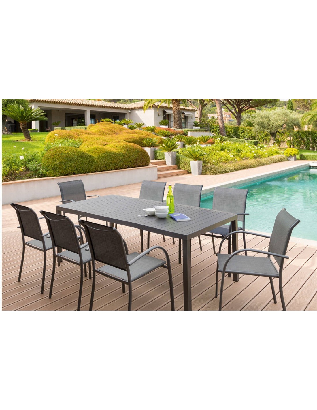 Table de jardin Piazza fixe L.210 x P.158 cm 8 places Hespéride.